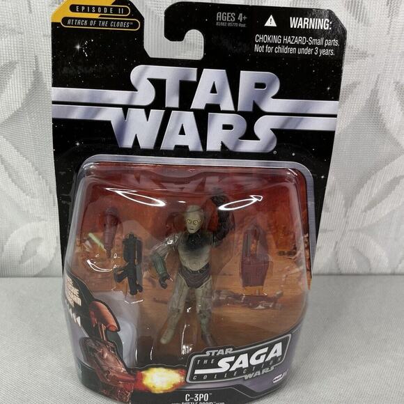 5 for $25| Star Wars Saga Collection Attack of the Clones C-3PO w/Droid Head - Picture 1 of 8